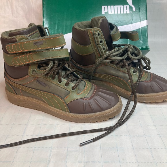 Puma Sky II Hi Duck Boot Olive Brown Classic (362891 02) 2 Strap Size 4 - Picture 3 of 10